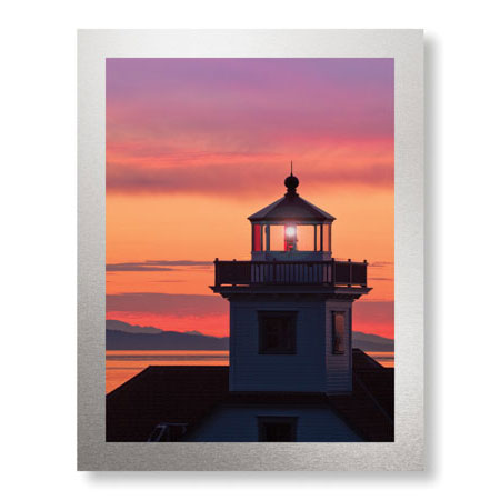 Donald Paulson Limited Edition Ready to Hang Giclee on Brushed Aluminum: "Patos Island Lighthouse IV"