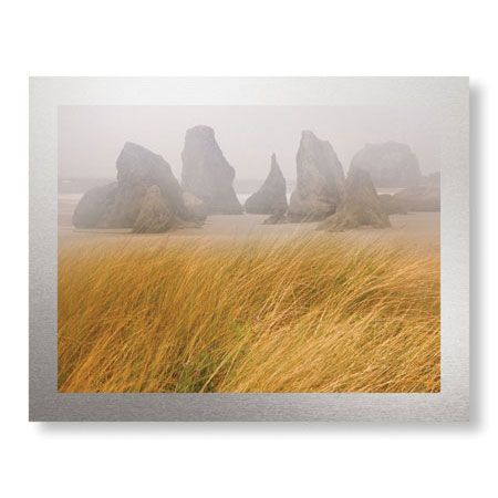 Donald Paulson Limited Edition Ready to Hang Giclee on Brushed Aluminum: "Seastacks and Fog"