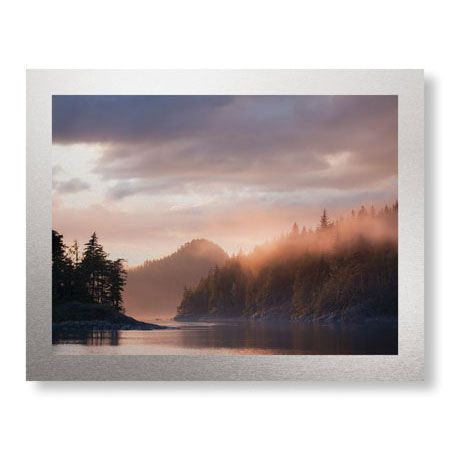 Donald Paulson Limited Edition Ready to Hang Giclee on Brushed Aluminum: "Sunset Broughton Islands"
