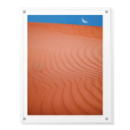 Donald Paulson Limited Edition Ready to Hang Giclee on Clear Acrylic: "Crescent Moon Over Dunes"