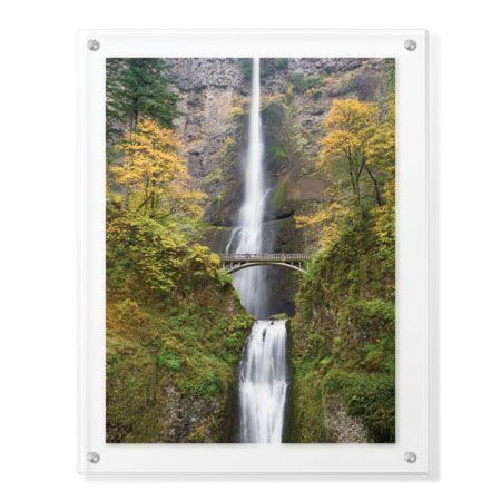 Donald Paulson Limited Edition Ready to Hang Giclee on Clear Acrylic: "Multnomah Falls"
