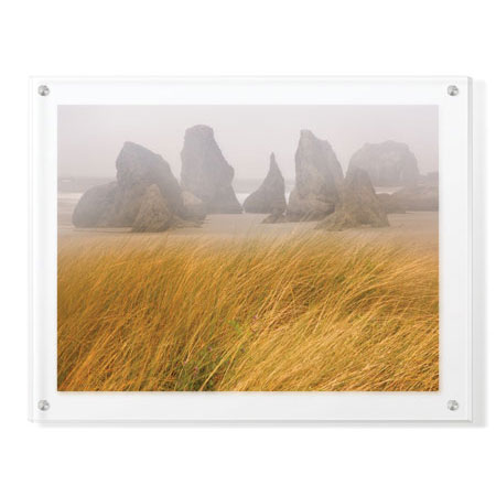 Donald Paulson Limited Edition Ready to Hang Giclee on Clear Acrylic: "Seastacks and Fog"
