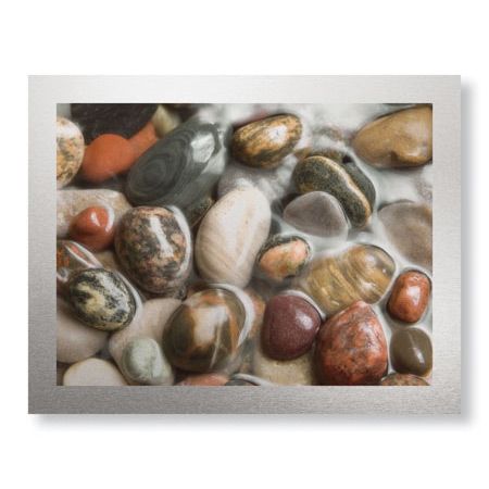 Donna Geissler Limited Edition Ready to Hang Giclee on Brushed Aluminum: "Flowing Rocks I"
