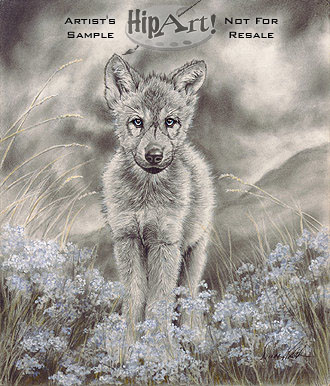 Donna Walsh Handsigned and Numbered Limited Edition Canvas Art Reproduction: "Little Blue Eyes"