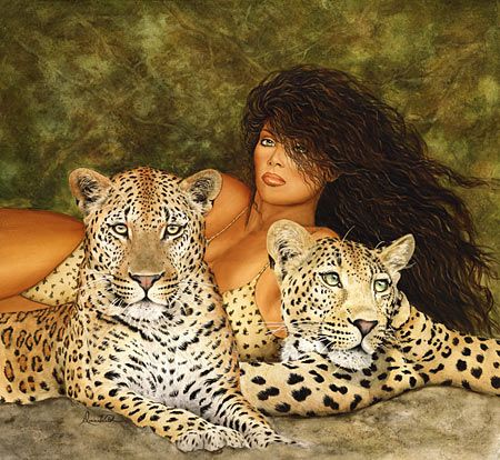 Donna Walsh Handsigned and Numbered Limited Edition Canvas Art Reproduction:"Three Beautys"