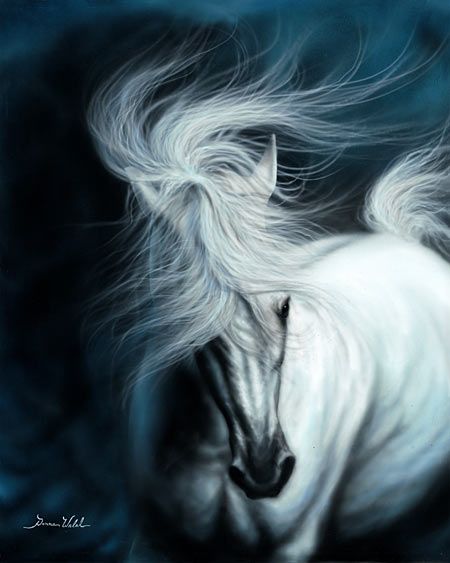 Donna Walsh Handsigned and Numbered Limited Edition Canvas Art Reproduction:"White Lightning"