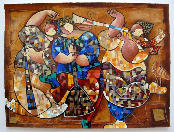 Dorit Levi Hand Signed Limited Edition Serigraph:"Peaceful Feelings"