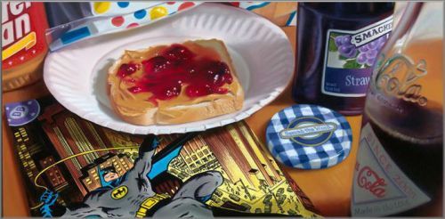 Doug Bloodworth limited edition gicl&eacute;e on canvas:"Batman and Peanut Butter"