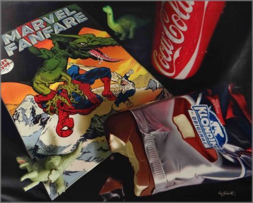 Doug Bloodworth limited edition gicl&eacute;e on canvas:"Marvel Fanfare"