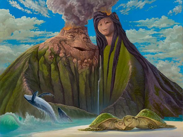 Jared Franco Signed Disney Ltd Ed Gallery Wrap Canvas Giclee:"I Lava You"