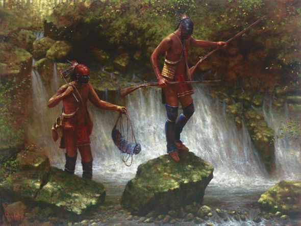 Doug Hall Artist Hand Signed Limted Edition Giclee Canvas:"Slippery Rock Falls"