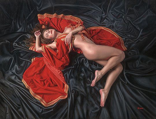 Douglas Hofmann Hand-signed Limited Edition Serigraph on Canvas:"Dark Angel"