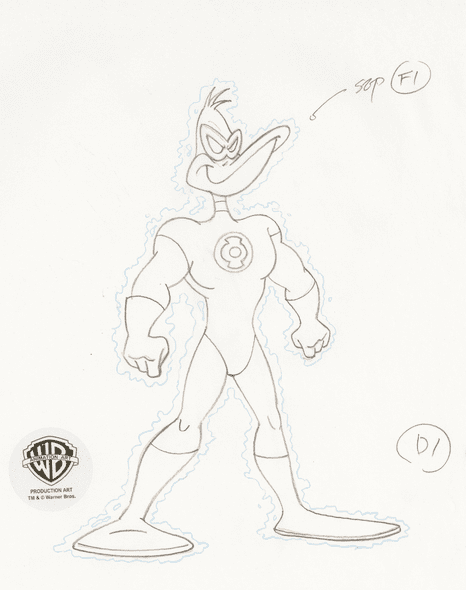 Duck Dodgers Original Production Drawing: "Green Loontern"
