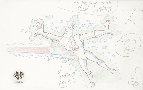 Duck Dodgers Original Production Drawing: "Green Loontern"