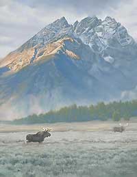 Dustin Van Wechel Hand Signed and Numbered Limited Edition Canvas Giclee:"Near the Base of the Mountain"