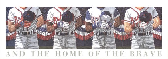 Dwight Baird Rare Vintage Artist Signed Offset Lithograph: "Home Of The Brave"