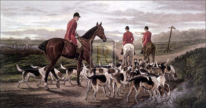 E.A.S. Douglas Artist Hand Colored Copper Plate Printed Atelier Print:"After a Good Run"
