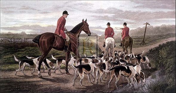 E.A.S. Douglas Artist Hand Colored Copper Plate Printed Atelier Print:"After a Good Run"