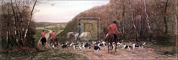 E.A.S. Douglas Artist Hand Colored Copper Plate Printed Atelier Print:"Homewards"