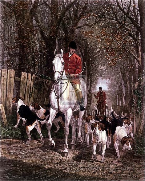 E.A.S. Douglas Artist Hand Colored Copper Plate Printed Atelier Print:"Morning - Going To Cover"