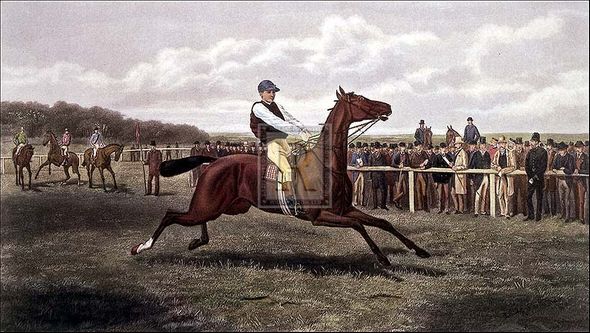 E.A.S. Douglas Artist Hand Colored Copper Plate Printed Atelier Print:"Too Fast"