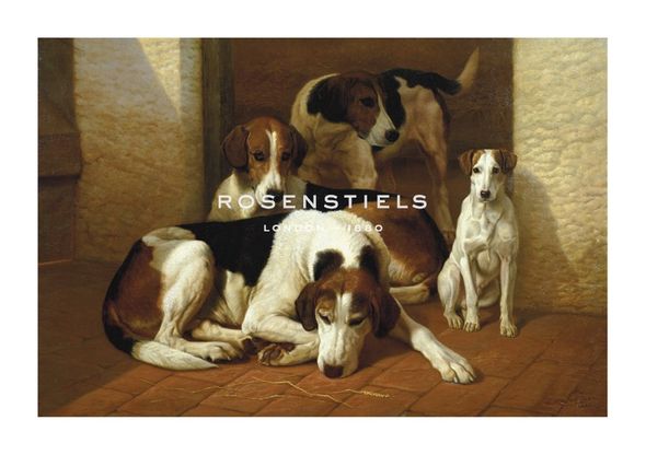 E.A.S. Douglas Hand Numbered Limited Edition Print on Paper :"Foxhounds and a Terrier"