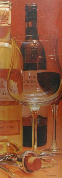 E. Denis Hand Signed and Numbered Limited Edition Giclee on Canvas: " Happy Hour "