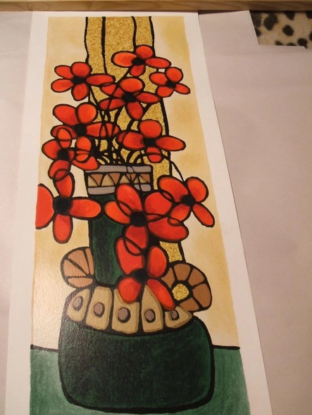 E.Weishoff Serigraph on Paper: "Green Vase"