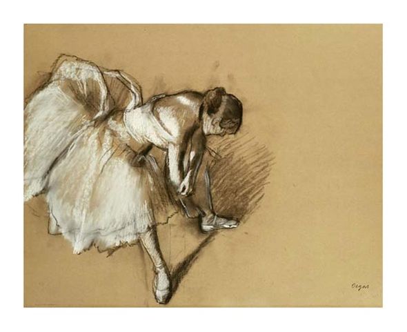 Edgar Degas Fine Art Open Edition Gicl&eacute;e:"Dancer Adjusting Her Shoe"