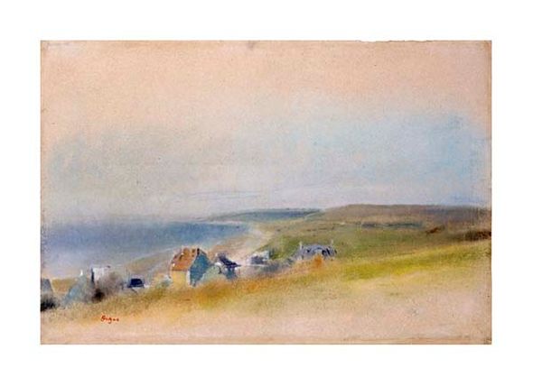 Edgar Degas Fine Art Open Edition Gicl&eacute;e:"Houses on the Cliff Edge at Villers-Sur-Mer"