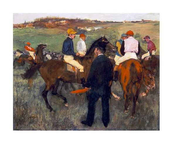 Edgar Degas Fine Art Open Edition Giclée:"Racehorses (Leaving the Weighing)"