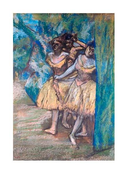 Edgar Degas Fine Art Open Edition Gicl&eacute;e:"Three Dancers, with a Backdrop of Trees and Rocks"