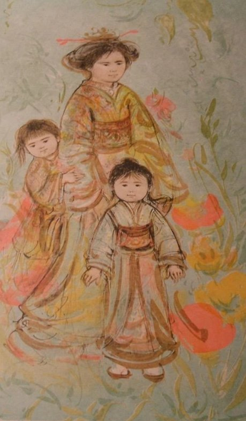 Edna Hibel Artist Signed Print: "Setsu"
