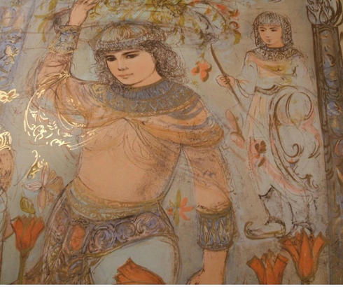 Edna Hibel Hand Signed Embellished Lithograph: "Aida"