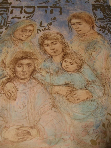 Edna Hibel Hand-signed Lithograph Print: "Hadassah-The Generations" Edna Hibel Hand-signed Lithograph Print: "Hadassah-The Generations"