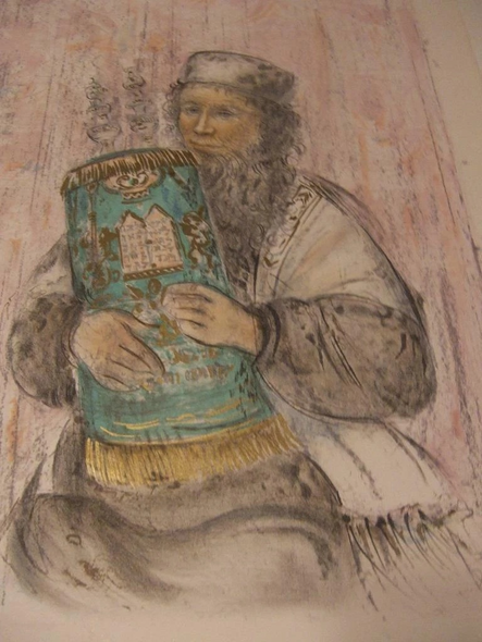 Edna Hibel Lithograph: "Israeli Rabbi"