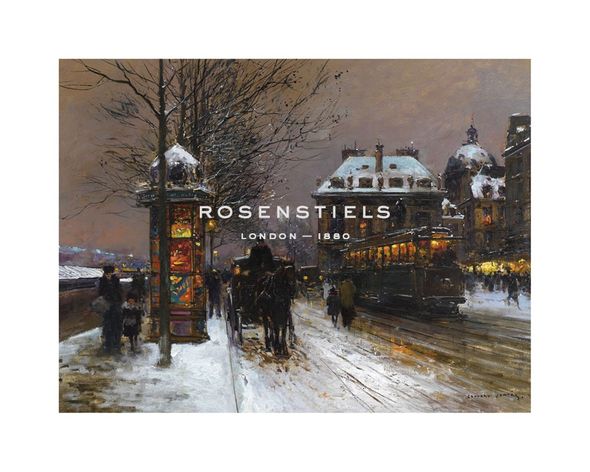 Edouard Cortes Hand Numbered Limited Edition Print on Paper :"Evening Snow at the Institute of France"