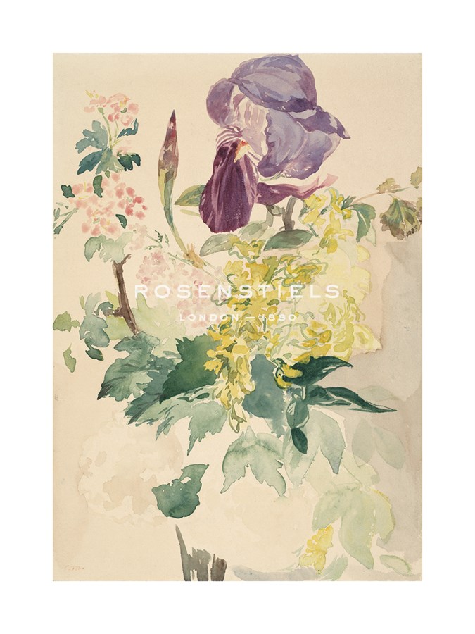 Edouard Manet Hand Numbered Limited Edition Print on Paper :"Flower Piece with Iris, Laburnum, and Geranium, 1880"