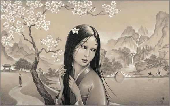 Edson Campos Hand Signed and Numbered Limited Edition Giclee on Paper:"Mulan"