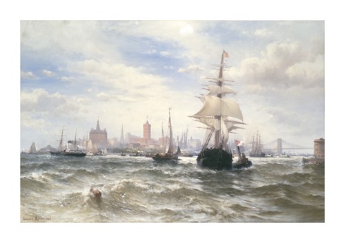 Edward Moran Hand Numbered Limited Edition Print on Paper :"City And Harbour Of New York, 1889"
