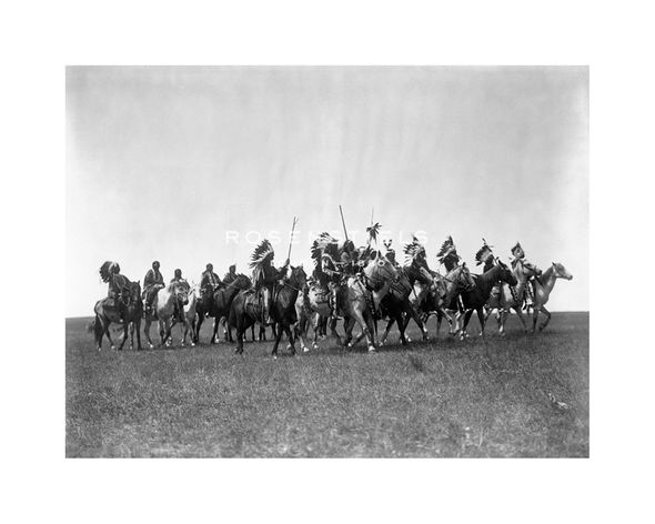 Edward Sheriff Curtis Hand Numbered Limited Edition Print on Paper :"Brule War Party"