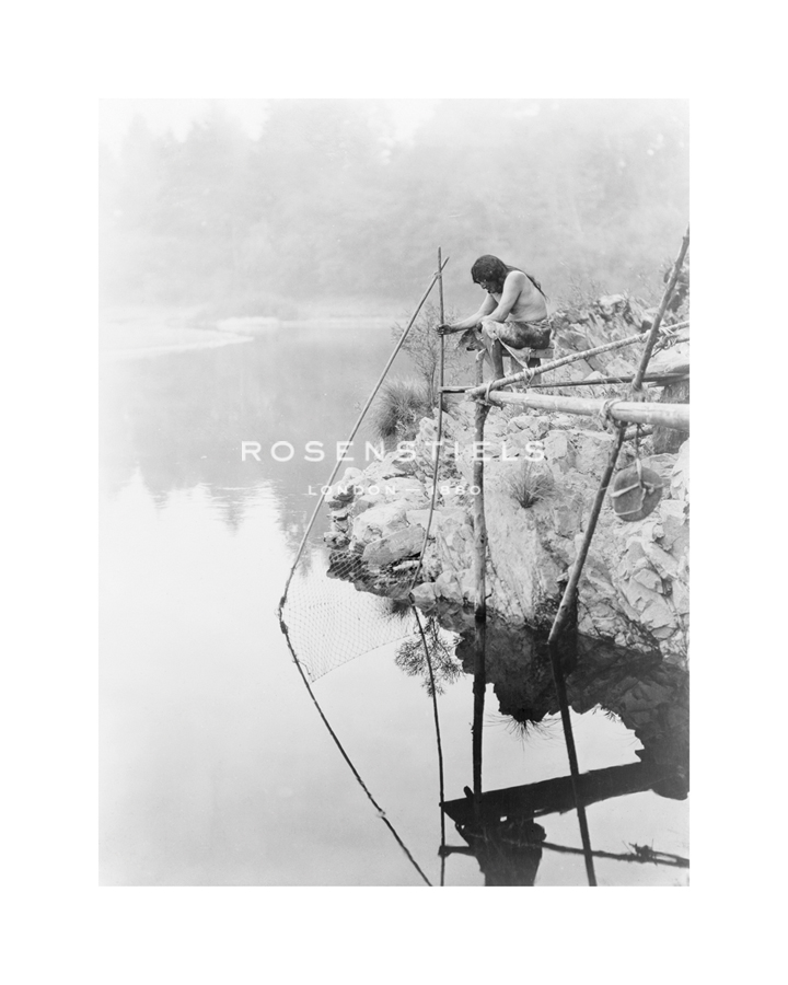 Edward Sheriff Curtis Hand Numbered Limited Edition Print on Paper :"Fishing From a Platform"