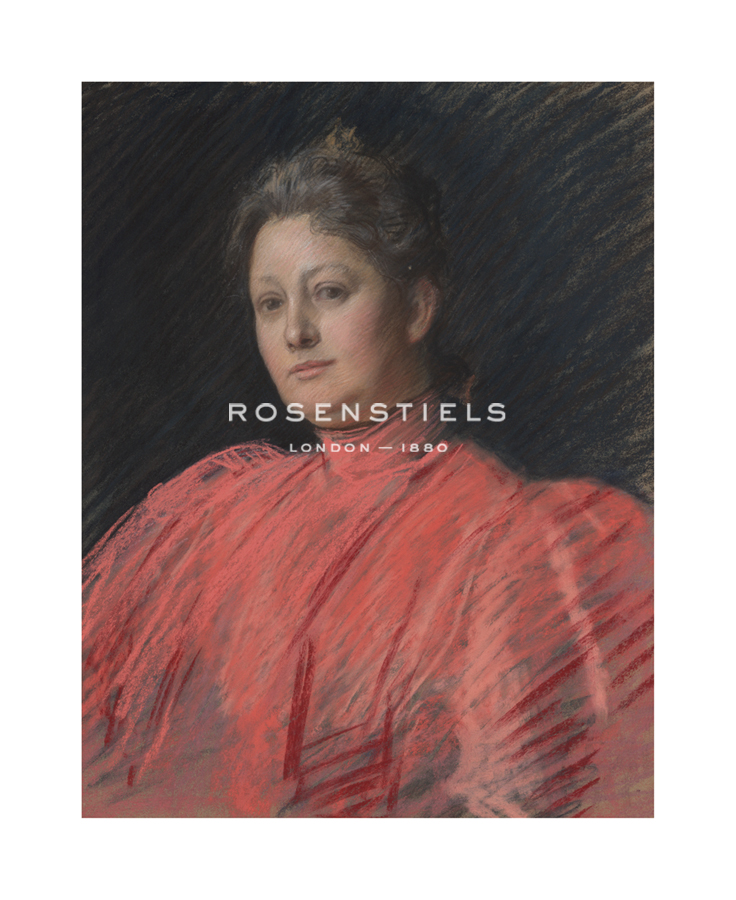 Edwin Austin Abbey Hand Numbered Limited Edition Print on Paper :"Portrait of Mrs. Abbey in Pink Dress, Waist Length"