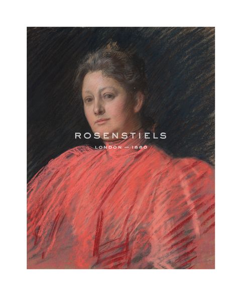 Edwin Austin Abbey Hand Numbered Limited Edition Print on Paper :"Portrait of Mrs. Abbey in Pink Dress, Waist Length"