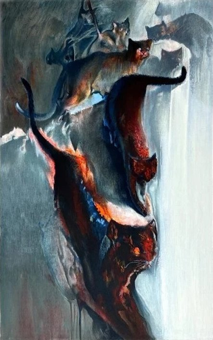Edwin Solomon Signed Limited Edition Serighaph:"Cats" Edwin Solomon Signed Limited Edition Serighaph:"Cats"