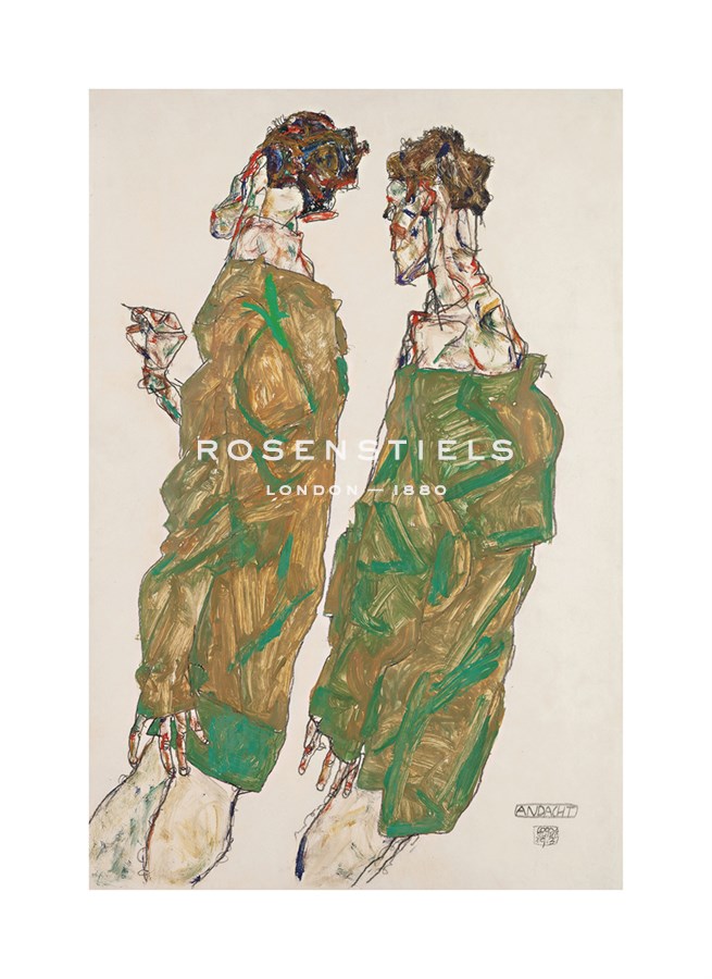 Egon Schiele Hand Numbered Limited Edition Print on Paper :"Devotion, 1913"