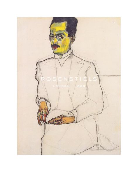 Egon Schiele Hand Numbered Limited Edition Print on Paper :"Portrait of a Gentleman"