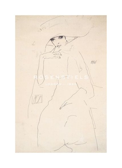 Egon Schiele Hand Numbered Limited Edition Print on Paper :"Portrait of the Dancer Moa, 1911"