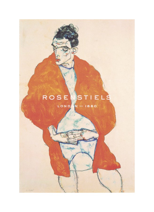 Egon Schiele Hand Numbered Limited Edition Print on Paper :"Self-Portrait, 1914"
