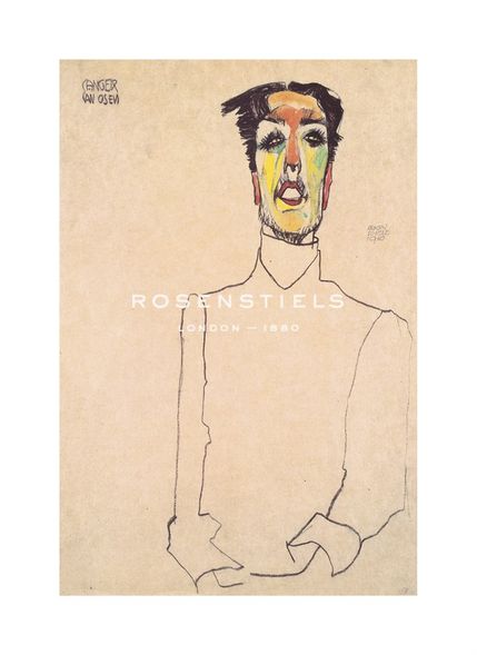 Egon Schiele Hand Numbered Limited Edition Print on Paper :"Singer Van Osen, 1910"